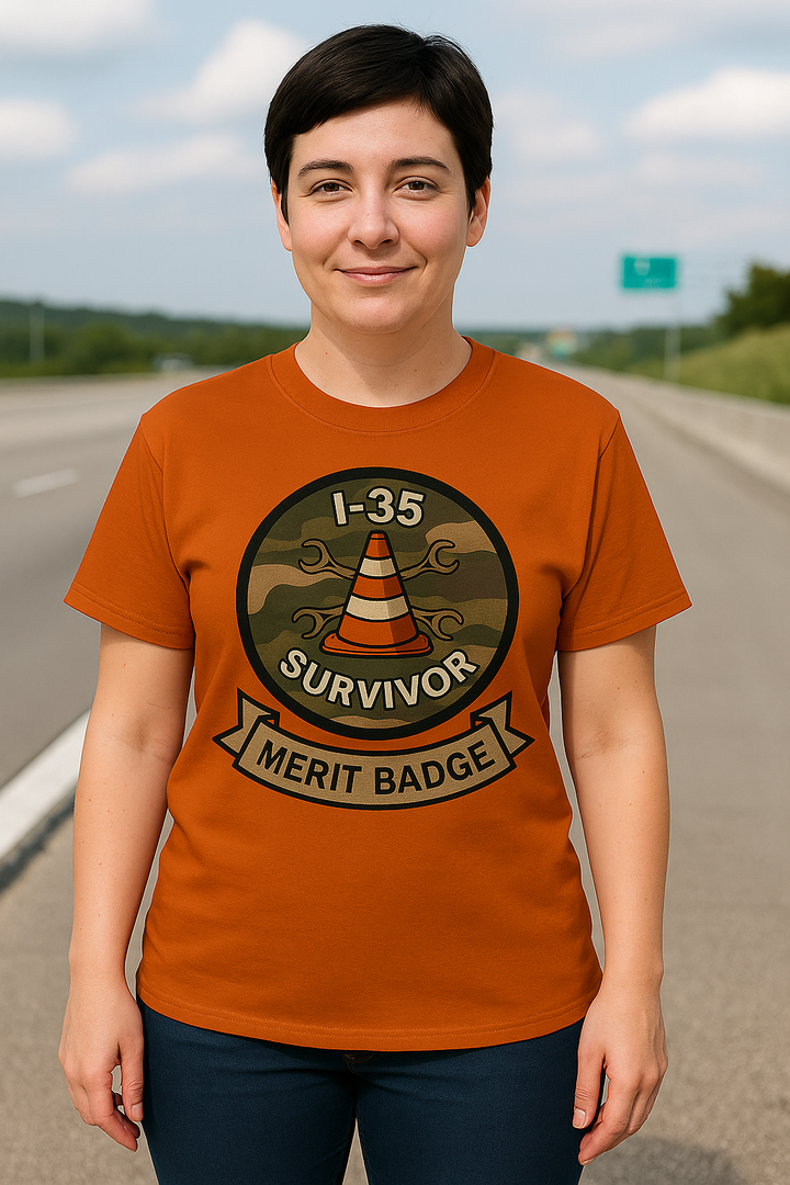 I-35 Survivor Merit Badge T-Shirt - Unisex